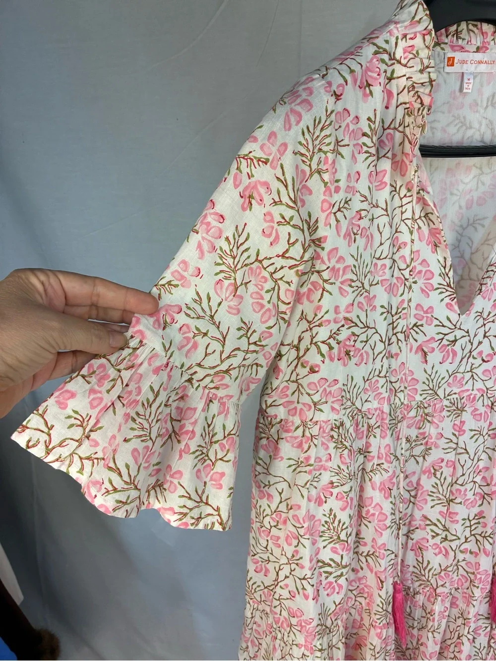 Jude Connally Maria Tiered Dress in Botanical Floral Block Print M
